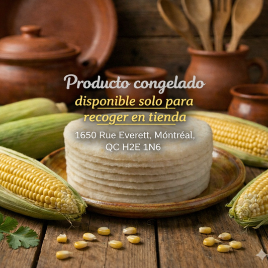 Arepas de maíz 100% tipo tela (paquete x8 unidades) Congelado