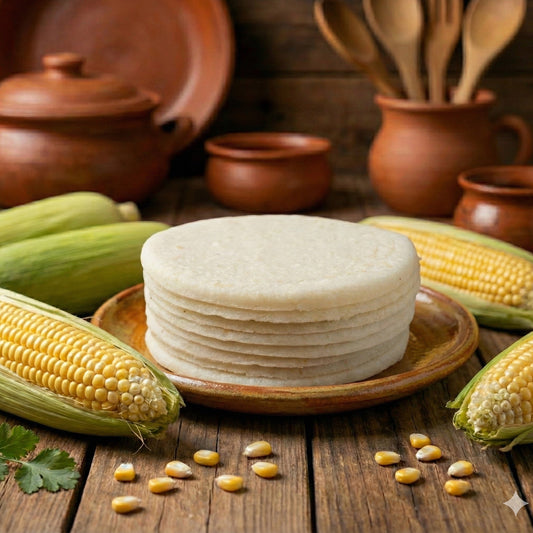 Arepas de maíz 100% tipo tela (paquete x8 unidades)