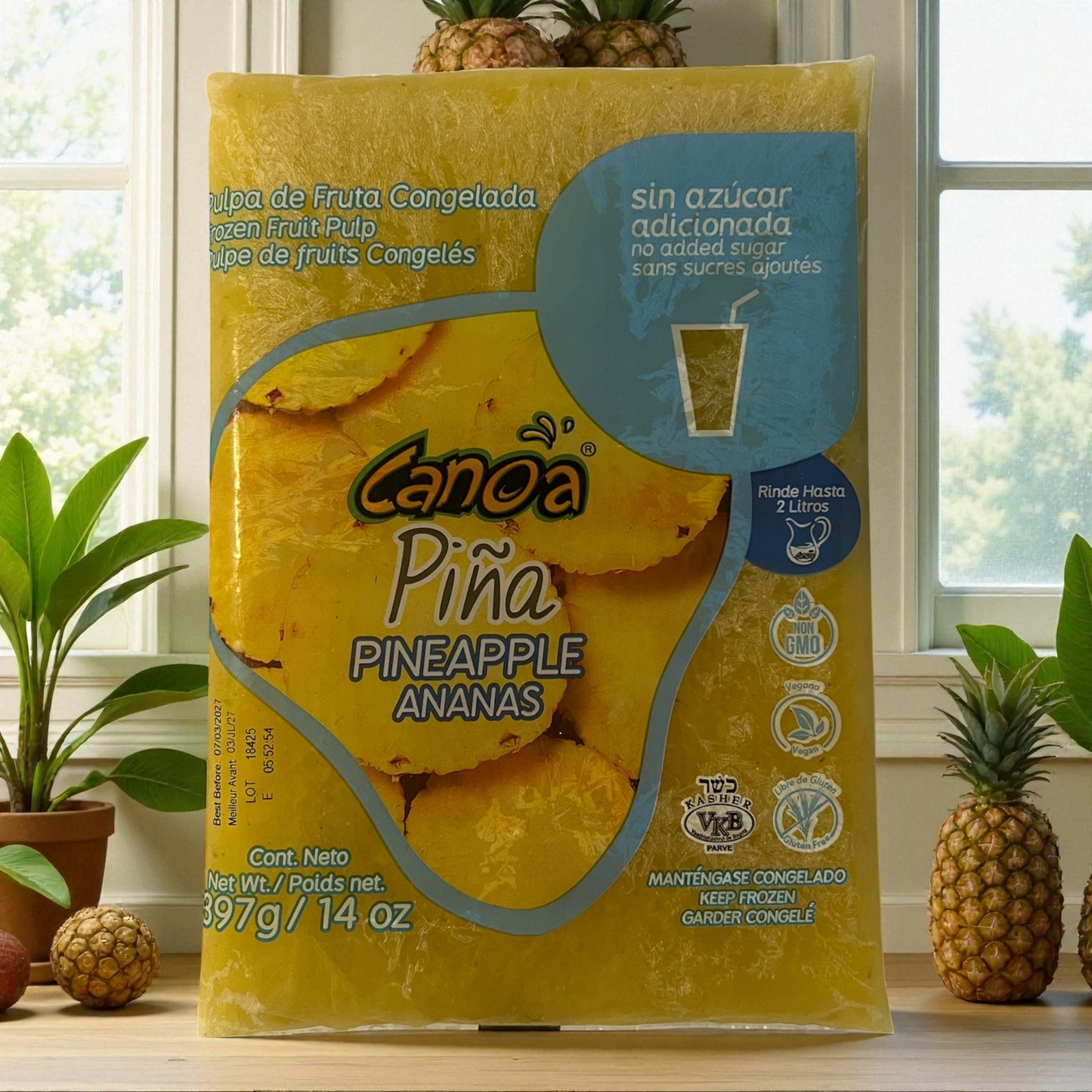 Pulpa de Piña Congelada – Canoa (397g / 14 oz)